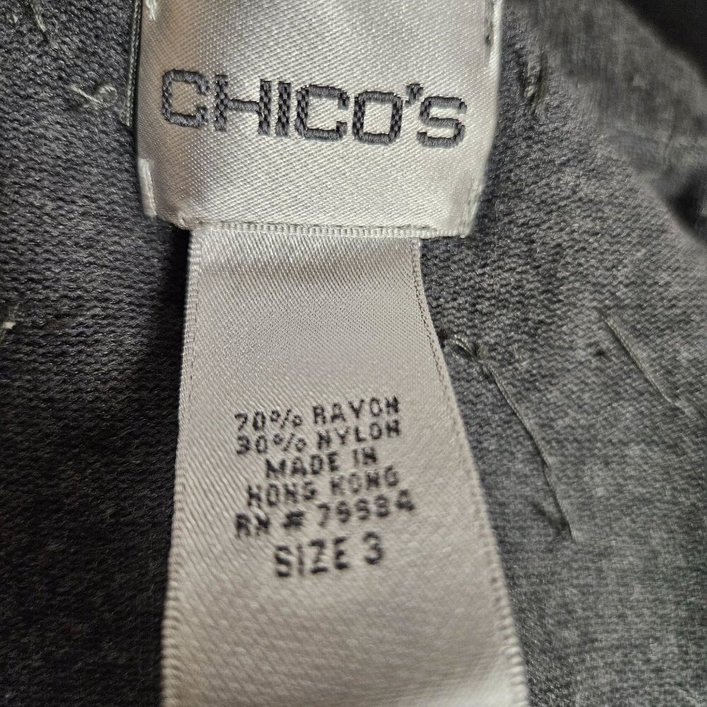 Chicos Cardigan Womens Size 3 Large Black Dip Dye Glam LS Sweater Sequins NWT - Picture 8 of 10